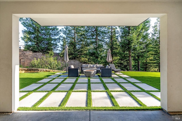 view of patio / terrace with an outdoor hangout area