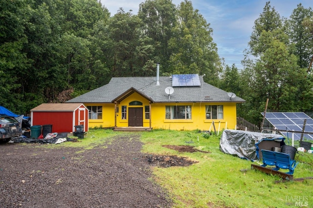 27651 Skyview Rd, Willits, CA 95490 - view of front of home with solar panels and a front yard