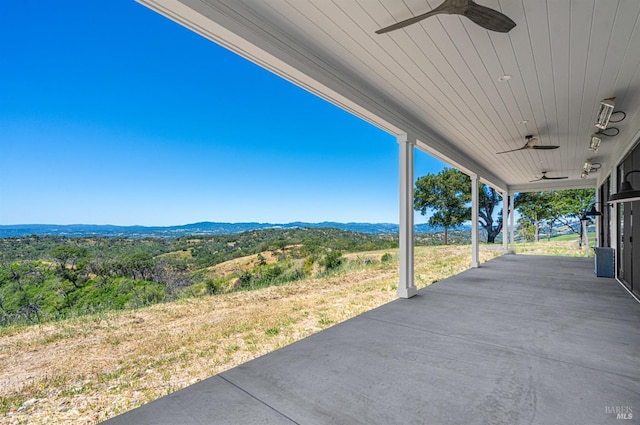 view of patio / terrace with ceiling fan