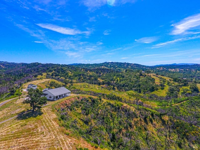 aerial view with a mountain view