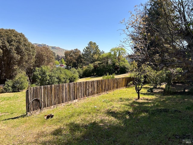 view of yard with a mountain view