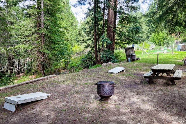 view of yard with fence