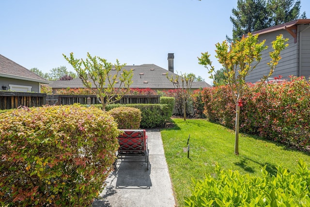 view of yard with fence