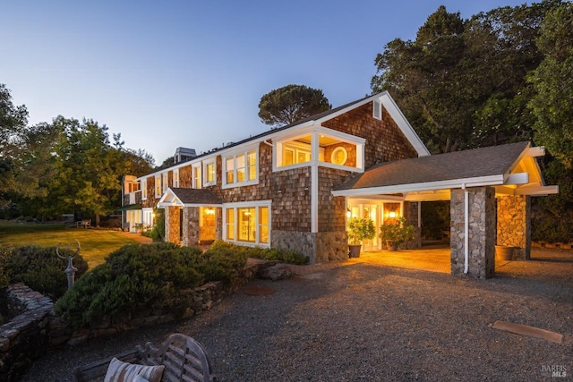 view of shingle-style home