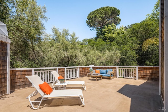 view of patio / terrace featuring an outdoor living space