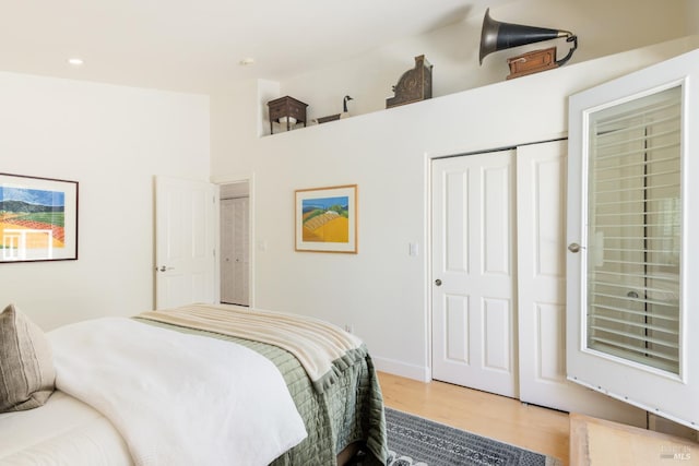 bedroom featuring hardwood / wood-style floors