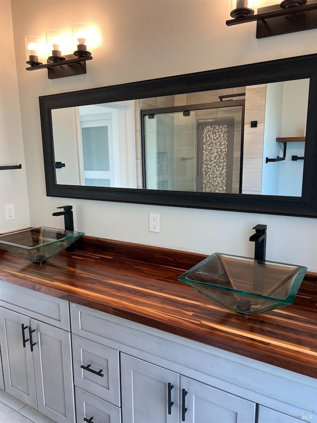 bathroom with double sink vanity