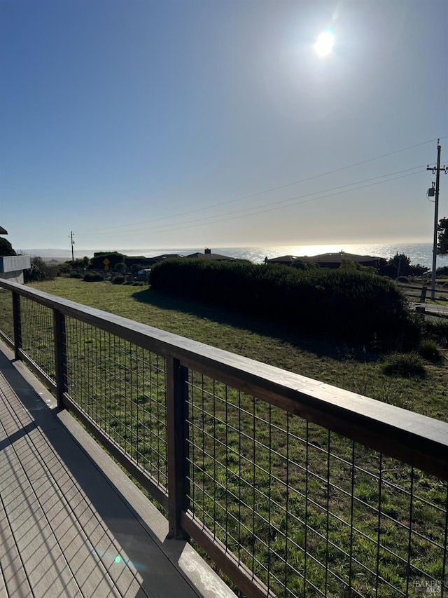 deck with a lawn