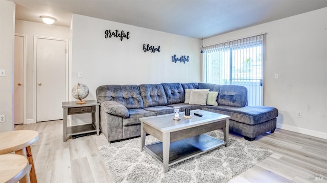 living room featuring light hardwood / wood-style floors