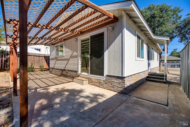 view of patio / terrace with a pergola