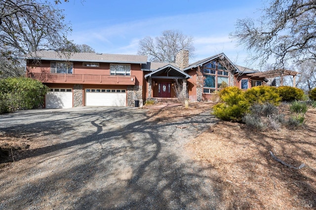 view of front of home with a garage