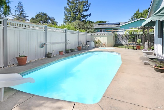 view of pool featuring a patio area