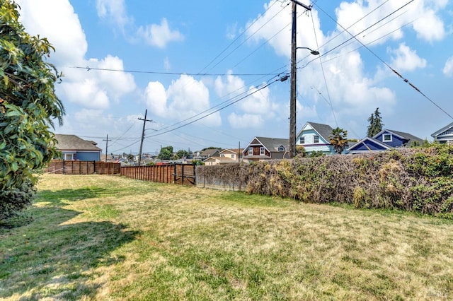 view of yard featuring fence