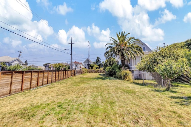 view of yard with fence