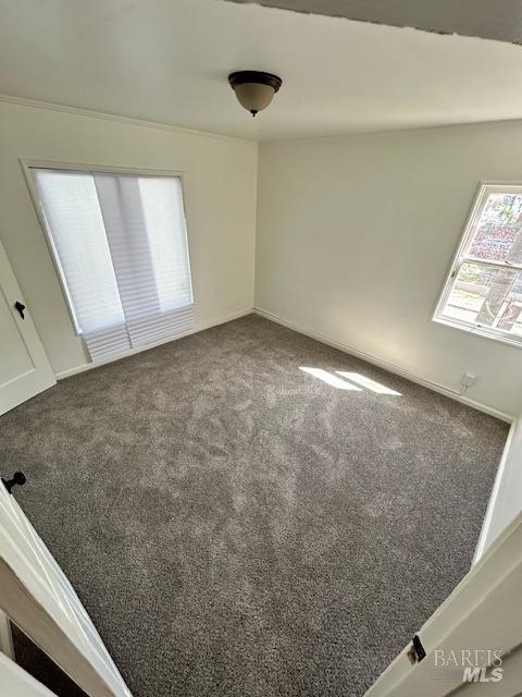 view of carpeted spare room