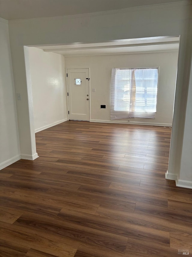 foyer with dark hardwood / wood-style flooring