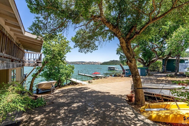 exterior space with a boat dock