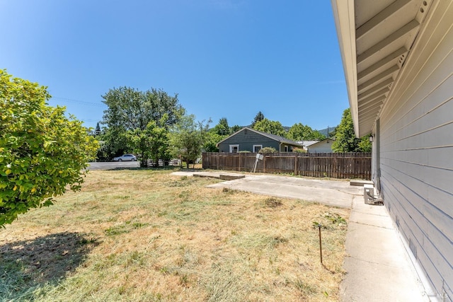 view of yard with a patio area