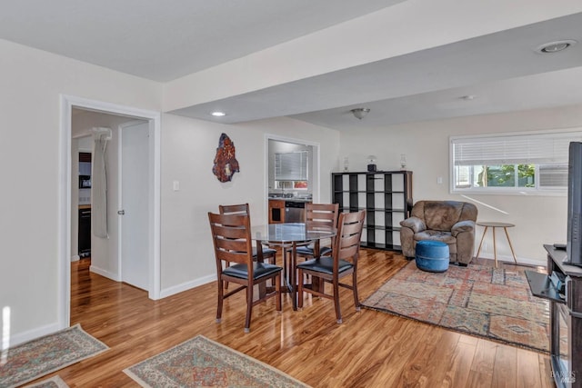 dining area featuring light hardwood / wood-style flooring