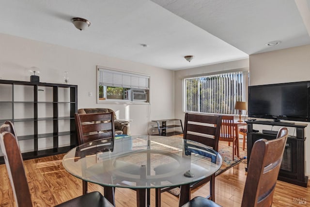 dining room featuring light hardwood / wood-style flooring and a wealth of natural light