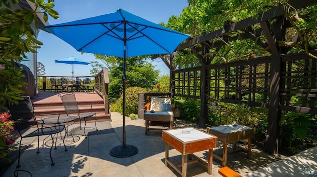 view of patio / terrace featuring a deck