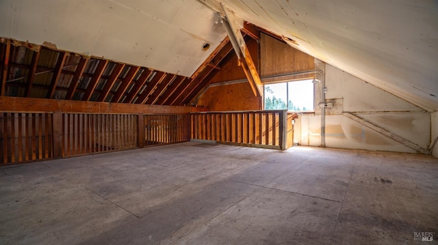 view of unfinished attic