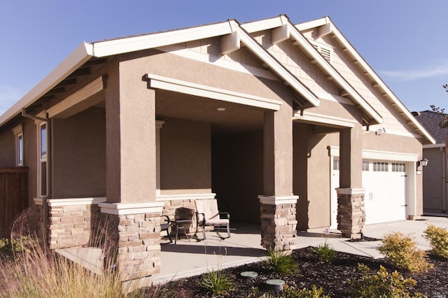 craftsman inspired home featuring a garage