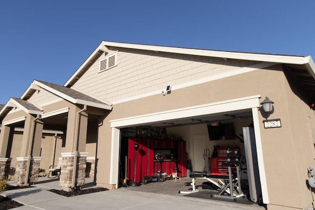 view of garage