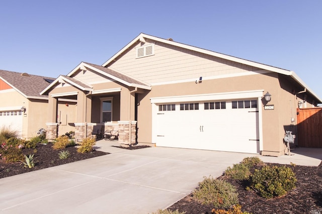 view of front of house with a garage