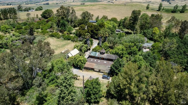 drone / aerial view with a rural view