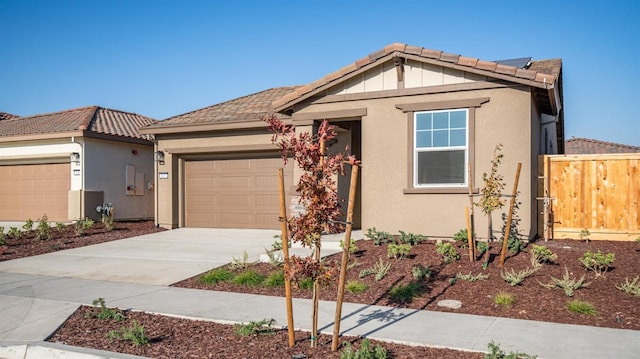 view of front of home with a garage