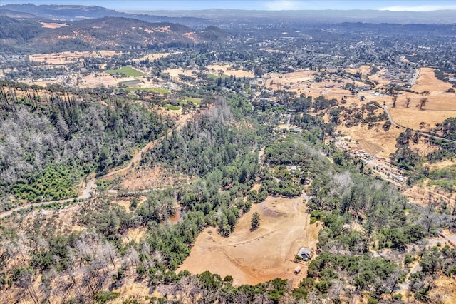 bird's eye view featuring a mountain view