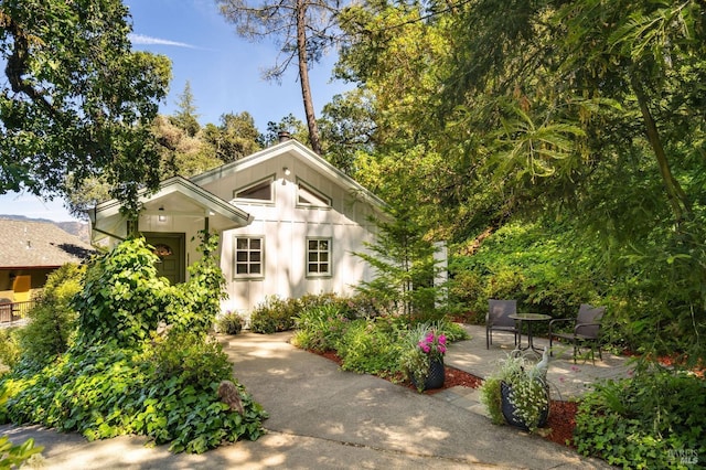 view of front of home with a patio