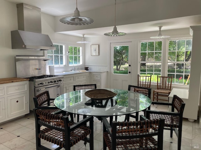 751 Crystal Springs Rd, Saint Helena, CA 94574 - dining room featuring light tile patterned flooring and ceiling fan