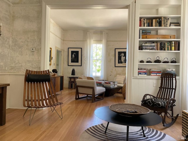 751 Crystal Springs Rd, Saint Helena, CA 94574 - living area featuring built in shelves and wood finished floors