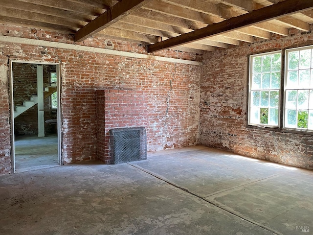 751 Crystal Springs Rd, Saint Helena, CA 94574 - empty room with a fireplace and brick wall