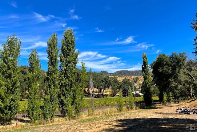 view of mountain feature with a rural view