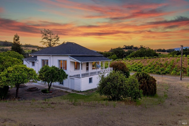 view of property exterior at dusk