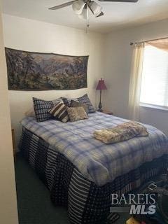 bedroom featuring ceiling fan