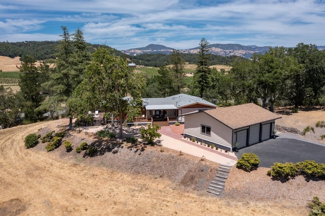 aerial view featuring a mountain view