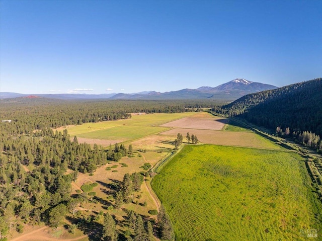 view of mountain feature with a rural view