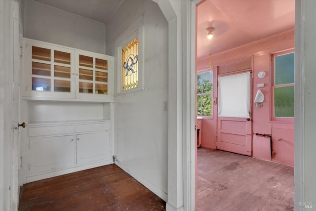 interior space with hardwood / wood-style floors