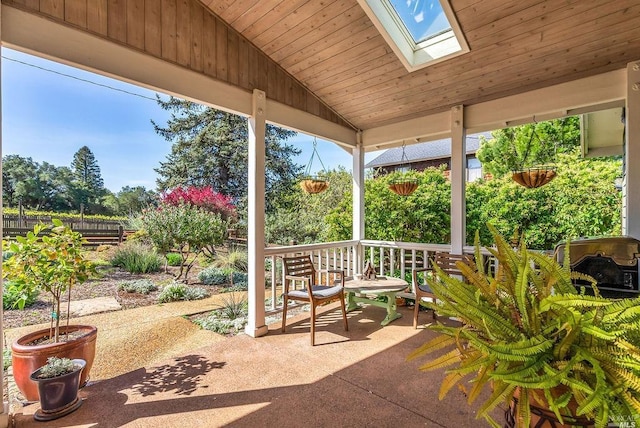 view of patio with a porch