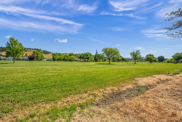 view of yard with a rural view