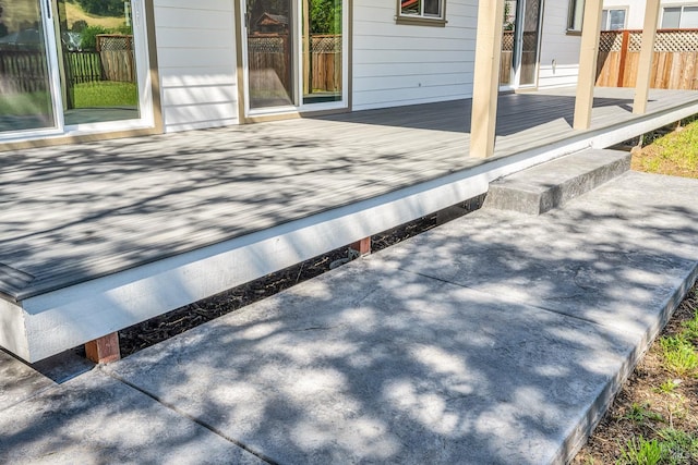 view of patio with a wooden deck