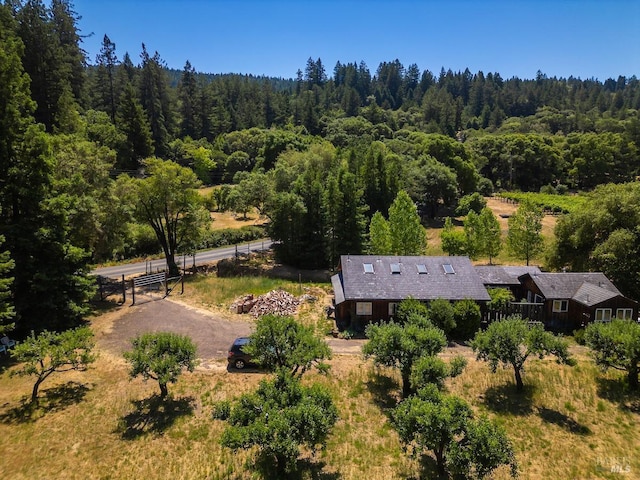 bird's eye view with a rural view