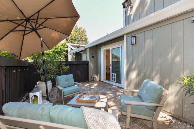 view of patio featuring outdoor lounge area
