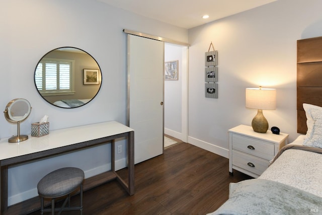 bedroom featuring dark wood-type flooring