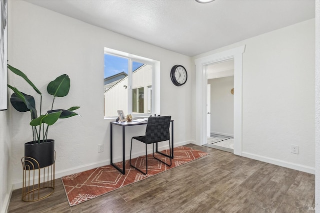 office featuring hardwood / wood-style flooring