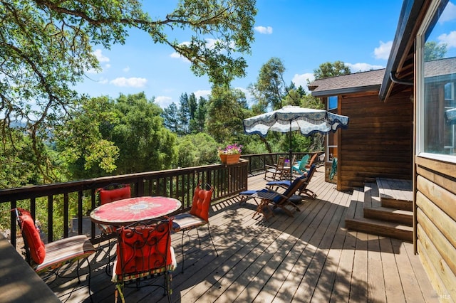 view of wooden deck